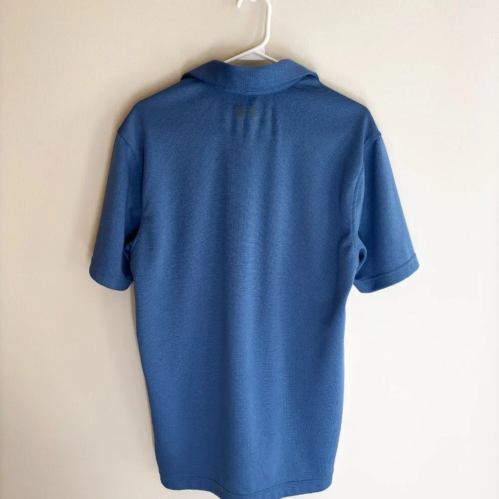 Under Armour HeatGear Men’s Polo Shirt Blue Short Sleeve Size Medium - Picture 5 of 5